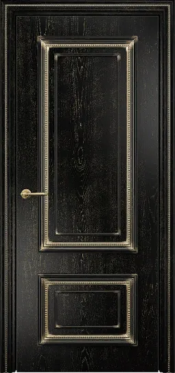 Дверь Оникс Мадрид эмаль черная патина золото, глухая. Фото №5