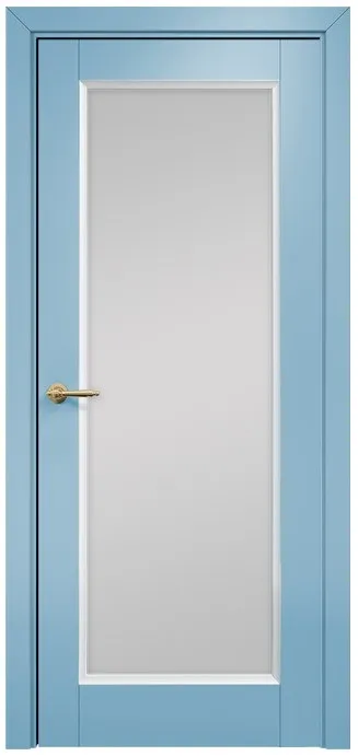 Двери в интерьере - Дверь Оникс Тоскана 1 эмаль голубая/белая, сатинат белый