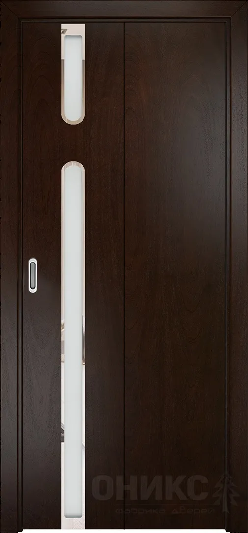 Двери в интерьере - Дверь-книжка Оникс Рондо палисандр, сатинат белый