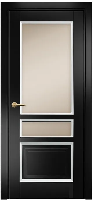 Двери в интерьере - Дверь Оникс Тоскана 3  эмаль черная/белая, сатинат бронза