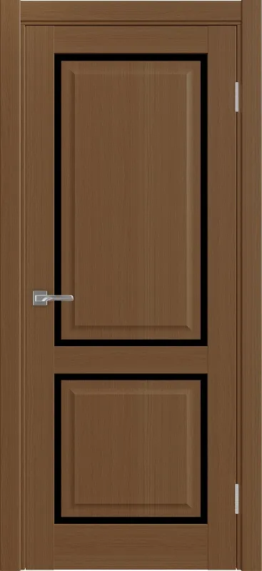 Двери в интерьере - Дверь Эко 602С.2121 ОФ4 орех, lacobel черный