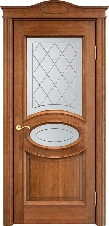 Двери в интерьере - Дверь ПМЦ массив ольхи ОЛ26 орех 10%, стекло 26-2