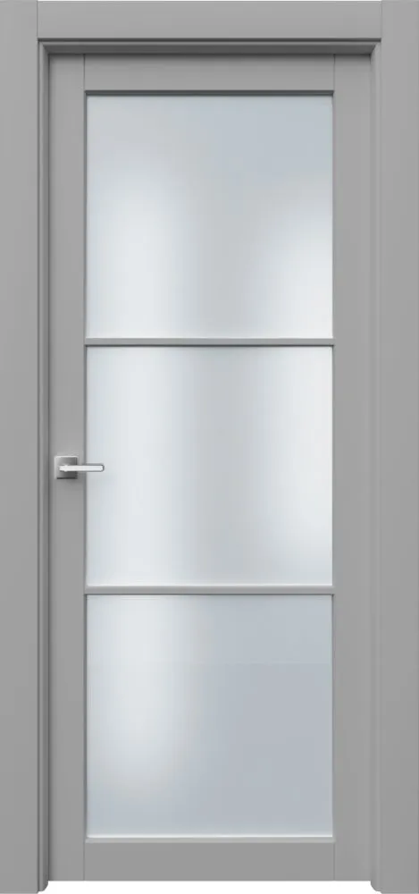 Двери в интерьере - Дверь Парнас R3 эмаль серая, сатинат