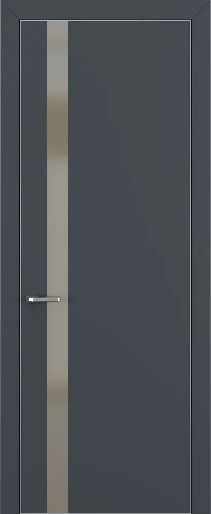 Двери в интерьере - Дверь Z K2 полипропилен  графит премьер, ALU кромка хром, matelac silver bronze, глухая