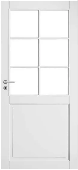 Дверь финская с четвертью JELD-WEN 102 массивная, под стекло, белая эмаль
