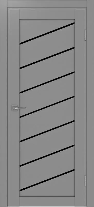 Двери в интерьере - Дверь Эко 508.112У серый, lacobel черный