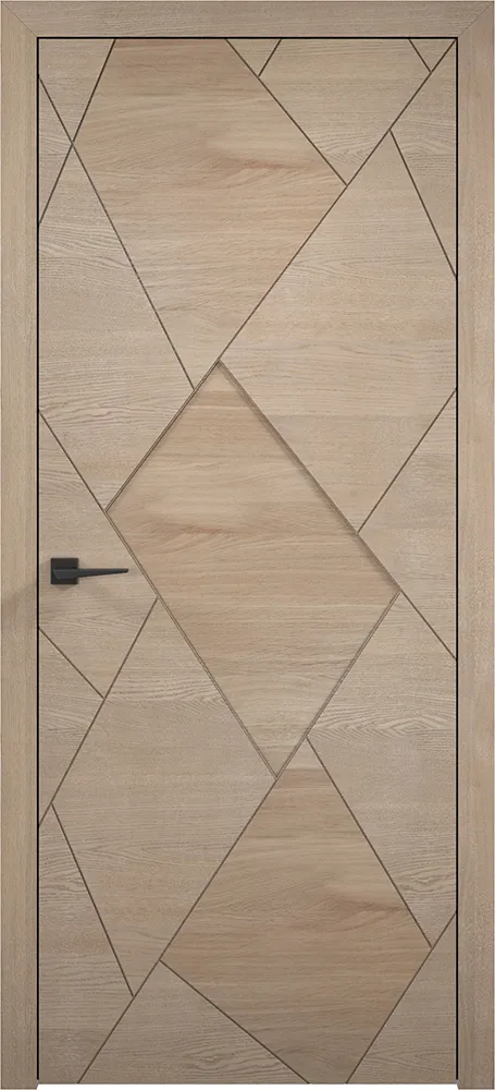 Двери в интерьере - Дверь ПМЦ Design массив дуба Romb пергамент, белый иней, глухая