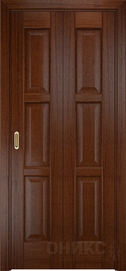 Двери в интерьере - Дверь-книжка Оникс Квадро красное дерево с черной патиной, глухая