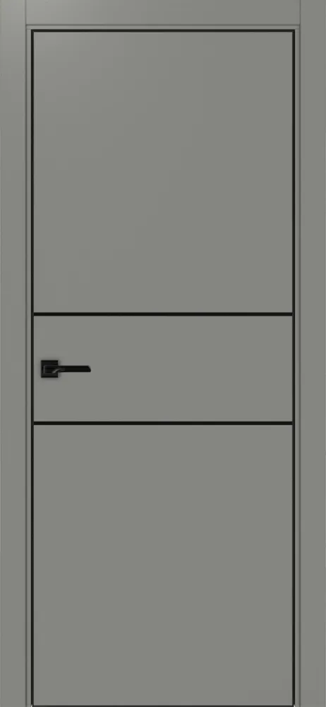 Двери в интерьере - Дверь Эко 203 серый молдинг SB, кромка AL черная SB с 4-х сторон, глухая