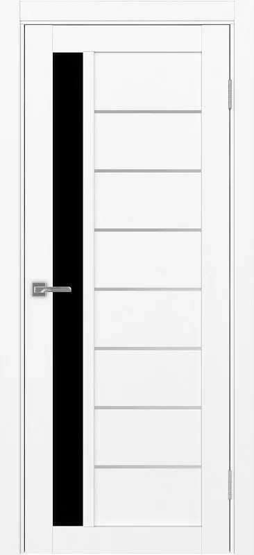 Двери в интерьере - Дверь Эко 554.21 АПП белый снежный молдинг SC, lacobel черный