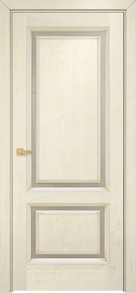 Двери в интерьере - Дверь Оникс Бристоль эмаль слоновая кость патина золото