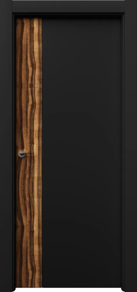 Двери в интерьере - Дверь Неом эмаль RAL 9005, шпон, глухая