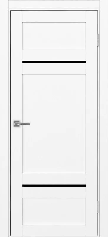 Двери в интерьере - Дверь Эко 532.12121 белый снежный, lacobel черный