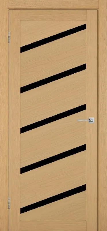 Двери в интерьере - Дверь Эко 506.112У ясень темный, lacobel черный