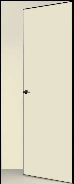 Двери в интерьере - Дверь скрытая ИУ-42 AL black с 4-х сторон, эмаль белый шелк, revers 2,11 м