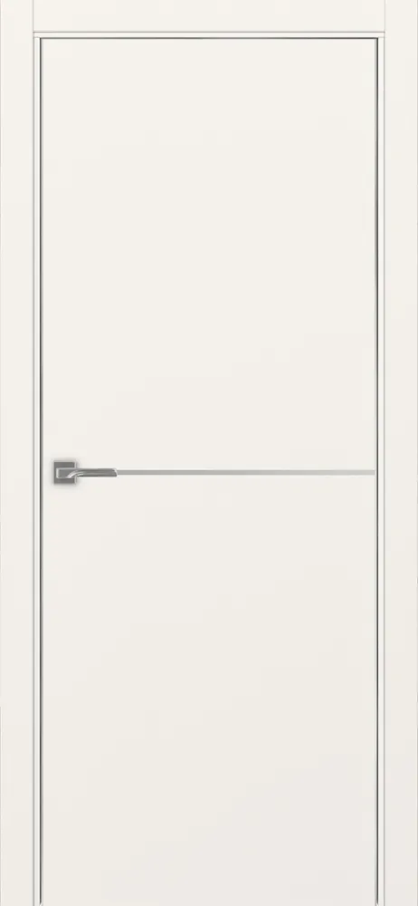 Двери в интерьере - Дверь Эко 202 бежевый молдинг SC, кромка AL хром SC с 2-х сторон, глухая