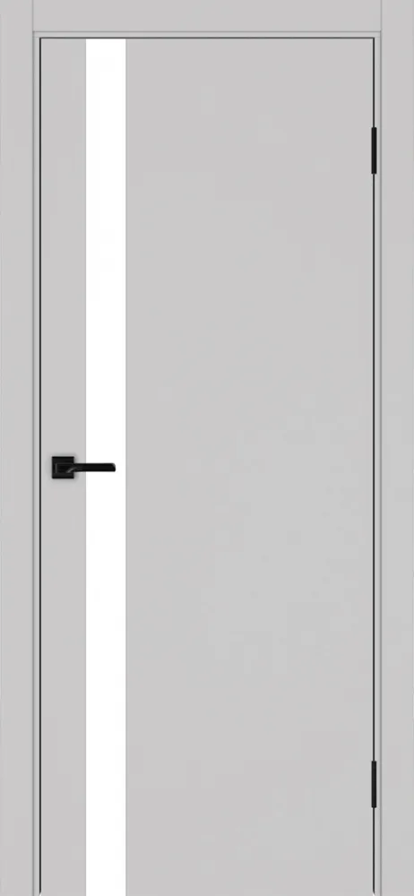 Двери в интерьере - Дверь Эко 211 пепельный, кромка ABS, lacobel белый