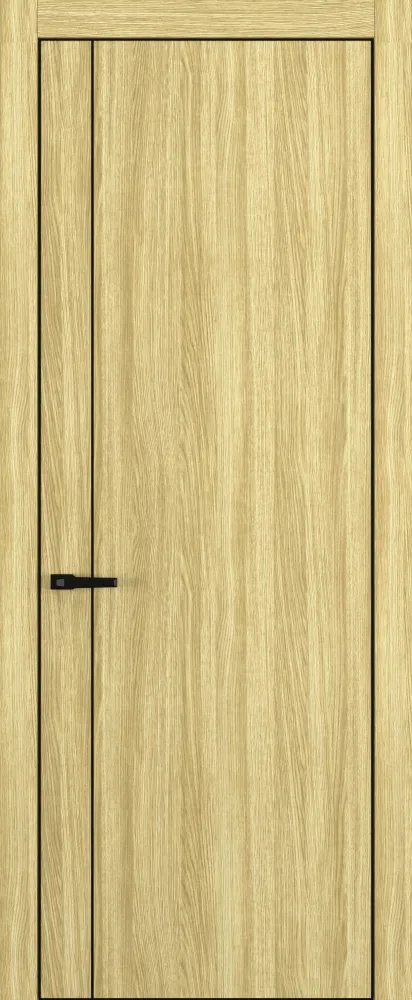 Двери в интерьере - Дверь Z K14 toppan дуб натуральный, ALU кромка черная, молдинг черный, глухая