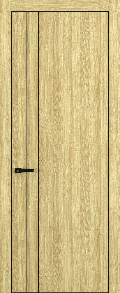 Двери в интерьере - Дверь Z K15 toppan дуб натуральный, ALU кромка черная, молдинг черный, глухая
