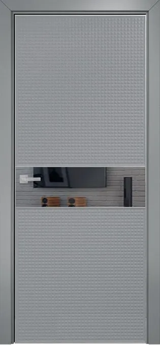 Двери в интерьере - Дверь Оникс Вирджиния эмаль RAL 7040, глухая с зеркальной вставкой