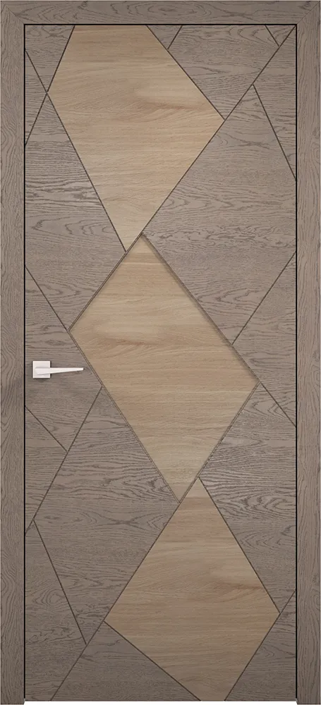 Двери в интерьере - Дверь ПМЦ Design массив дуба Romb смоки, белый иней, глухая
