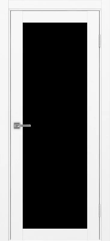 Двери в интерьере - Дверь Эко 501.2 белый снежный, lacobel черный