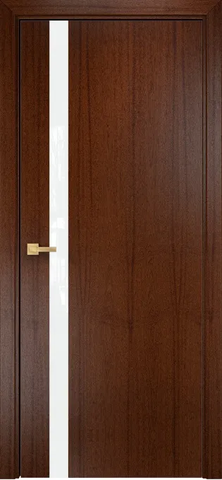 Двери в интерьере - Дверь Оникс Верона 1 красное дерево с черной патиной, триплекс белый