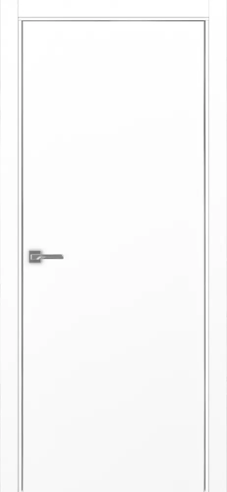 Двери в интерьере - Дверь Эко 201 белый снежный, кромка AL хром SC с 2-х сторон, глухая