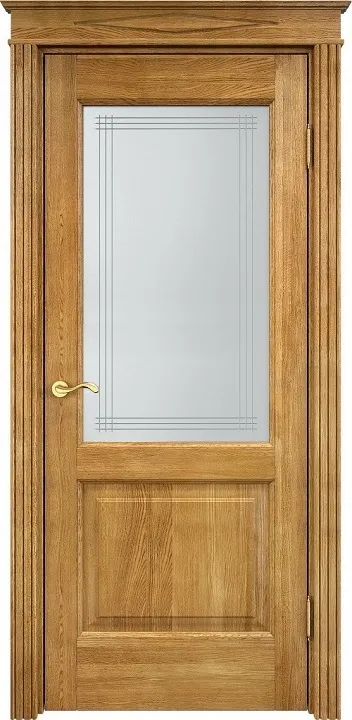 Дверь ПМЦ массив дуба Д13 орех 5%, стекло 13-6