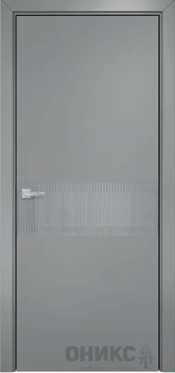 Двери в интерьере - Дверь Оникс Дельта фрезерованная эмаль RAL 7040, глухая