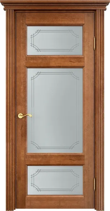 Двери в интерьере - Дверь ПМЦ массив ольхи ОЛ55 орех 10%, стекло 55-1
