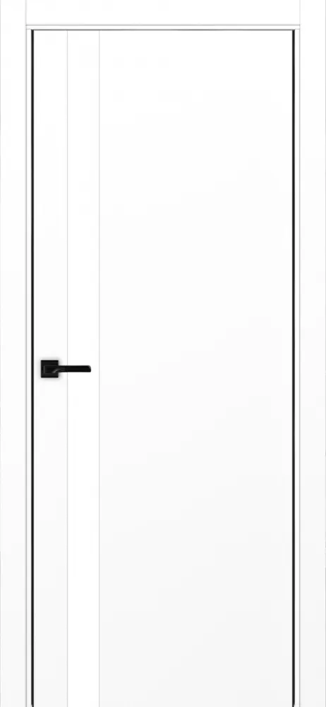 Двери в интерьере - Дверь Эко 211 белый снежный, кромка AL черная SB с 2-х сторон, lacobel белый