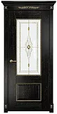 Схожие товары - Дверь Оникс Александрия 2 эмаль черная патина золото, триплекс Витраж Бевелс