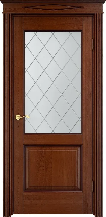 Двери в интерьере - Дверь ПМЦ массив дуба Д13 коньяк с патиной, стекло 13-10