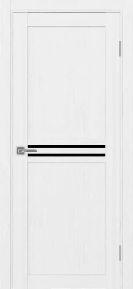 Двери в интерьере - Дверь Эко 552.12 белый лед, lacobel черный