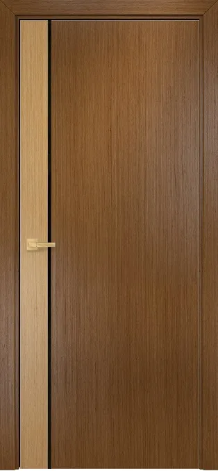 Двери в интерьере - Дверь Оникс Дуо дуб/орех, триплекс черный