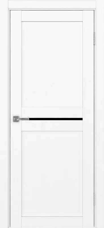 Двери в интерьере - Дверь Эко 520.121 белый снежный, lacobel черный