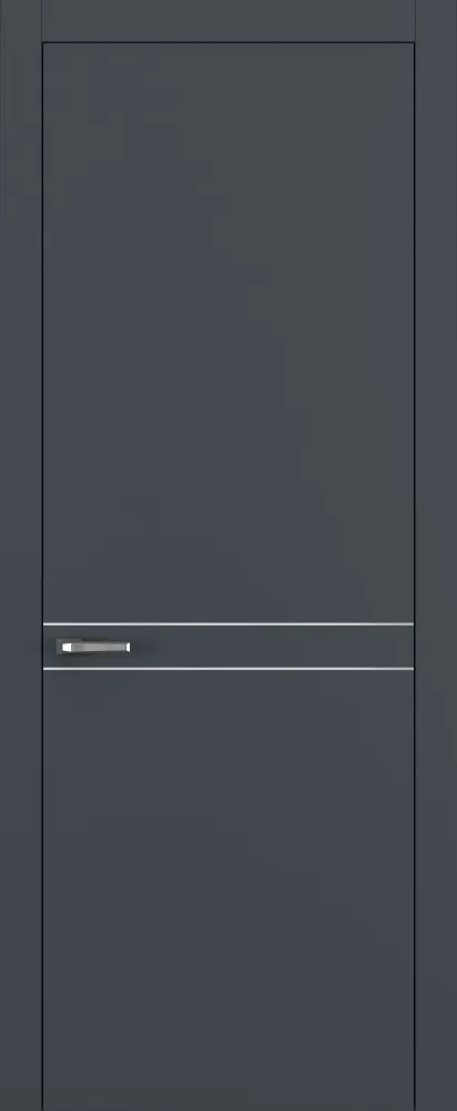 Двери в интерьере - Дверь Z K13 полипропилен  графит премьер, молдинг серебро, глухая