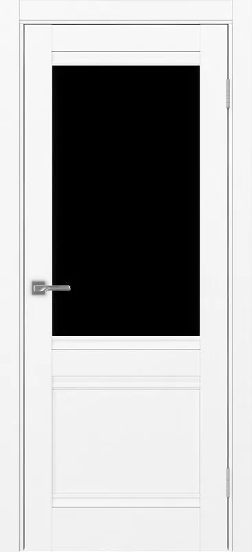 Двери в интерьере - Дверь Эко 502.21U белый снежный, lacobel черный