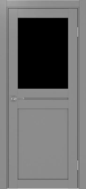 Двери в интерьере - Дверь Эко 520.211 серый, lacobel черный