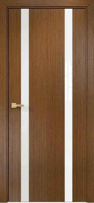 Двери в интерьере - Дверь Оникс Верона 2 орех, триплекс белый