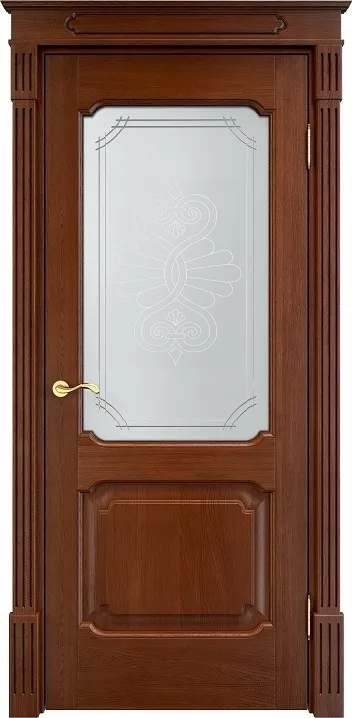 Двери в интерьере - Дверь Итальянская Легенда массив дуба Д7 коньяк, стекло 7-2