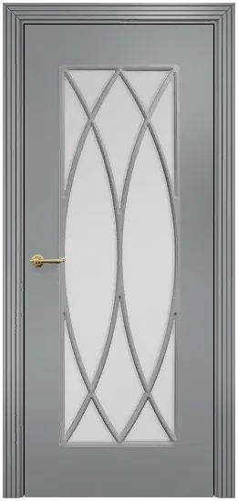 Двери в интерьере - Дверь Оникс Турин фрезерованная эмаль RAL 7040, сатинато с решеткой №6