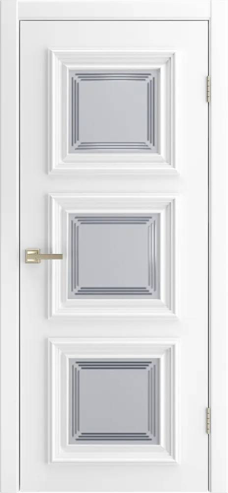 Двери в интерьере - Дверь Диана-3 эмаль белая, сатинат белый