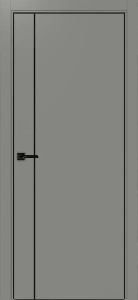 Двери в интерьере - Дверь Эко 204 серый молдинг SB, кромка AL черная SB с 4-х сторон, глухая