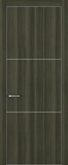 Двери в интерьере - Дверь Z K11 toppan дуб темный, ALU кромка хром, молдинг серебро, глухая