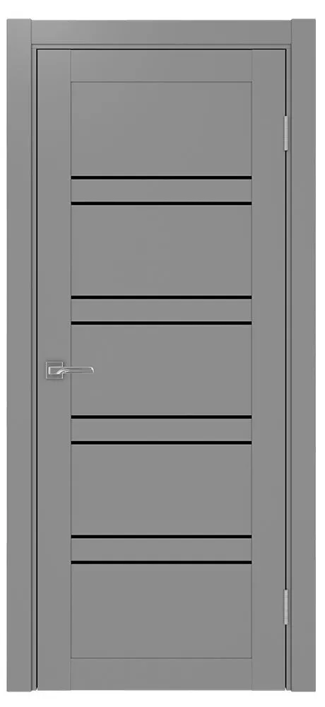 Двери в интерьере - Дверь Эко 560.12 серый, lacobel черный