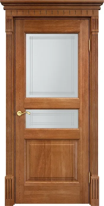 Двери в интерьере - Дверь Итальянская Легенда массив дуба Д5 орех 10%, стекло 5-3