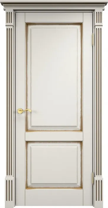 Двери в интерьере - Дверь Итальянская Легенда массив сосны 112ш эмаль слоновая кость с патиной орех, глухая