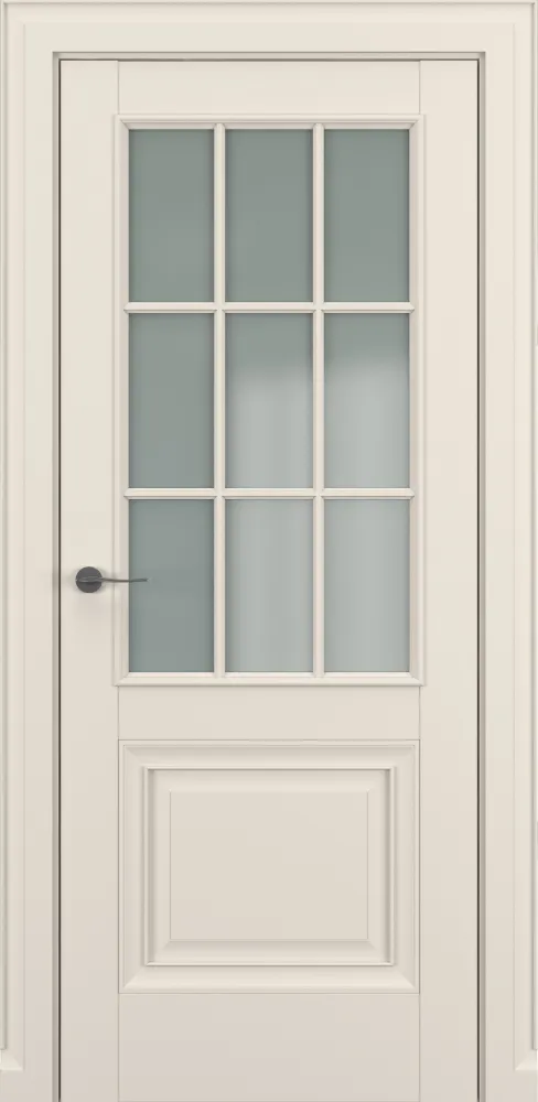 Двери в интерьере - Дверь Z Венеция АК В1 экошпон кремовый, сатинат, английская решетка